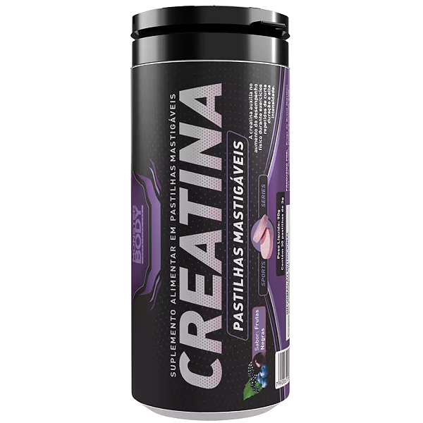Creatina em Pastilha Mastigável  Frutas Negras - 30 Un - Monster Body - Supraervas