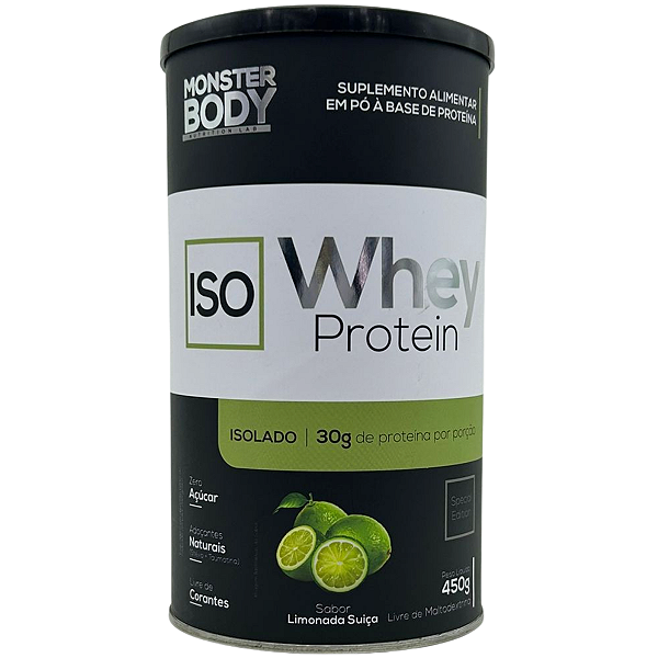 Iso Whey Protein Limonada Suiça 450g - Monster Body - Supraervas