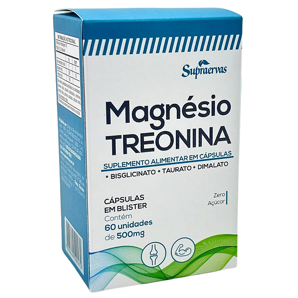 Magnésio Treonina 500mg - 60 caps- Supraervas