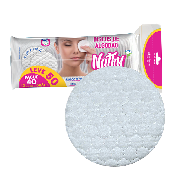 Algodão Em Discos - 50 Unidades - Nathy
