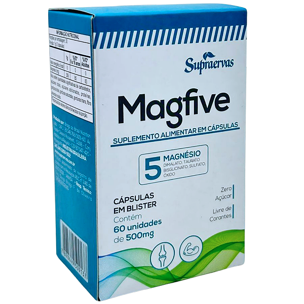 Magfive 500mg - 60 caps - Supraervas