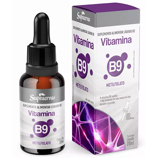 Vitamina B9 Metifolato 30ml - SupraLab - Supraervas