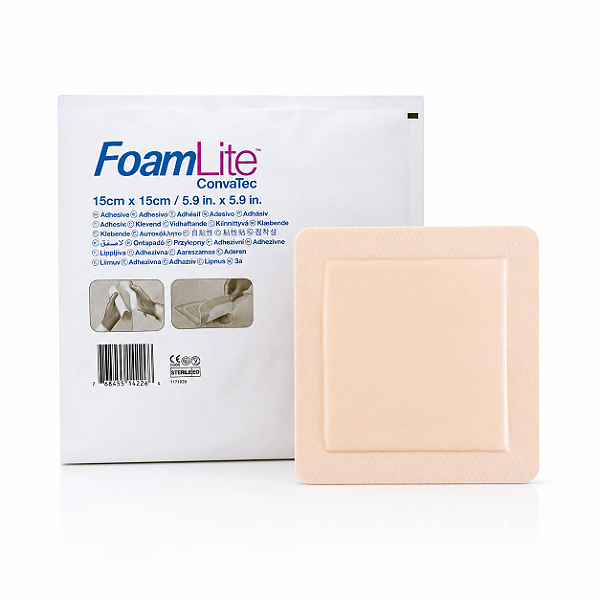 Curativo Foam Lite Adesivo 15cm x 15cm - Unidade - Convatec