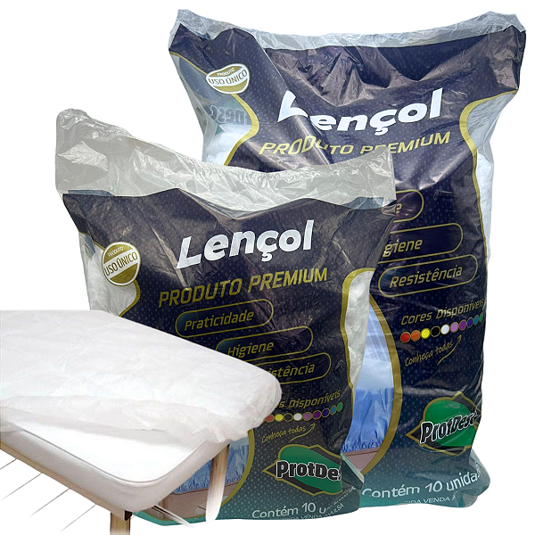 Lençol em Polipropileno Branco 20g com Elástico - Pacote com 10 Un. - ProtDesc