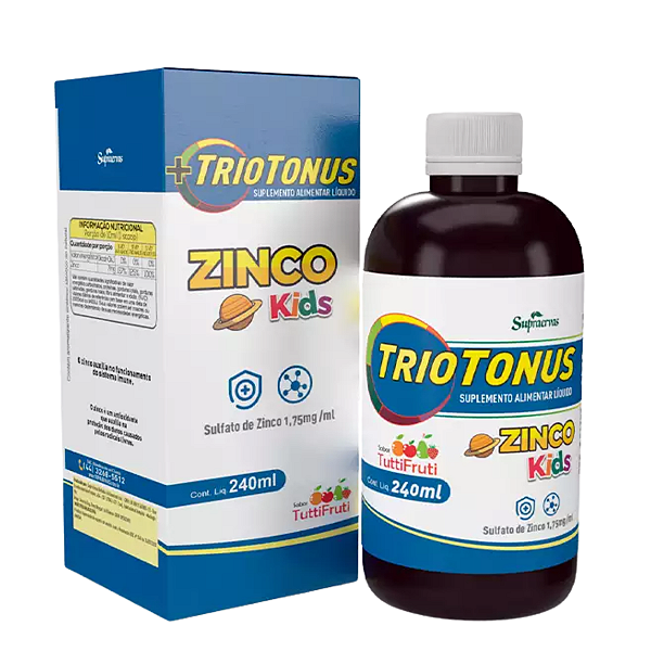 Triotonus Zinco Kids - Polivitam. e Mineral Tutti Frutti 240ml - Supraervas