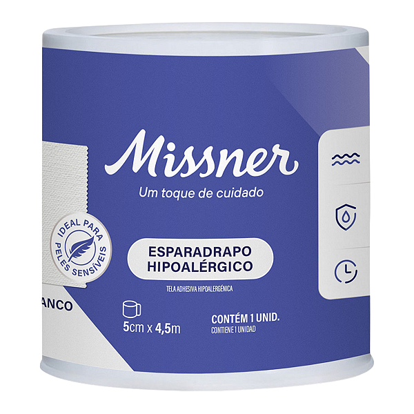 Esparadrapo Hipoalérgico Impermeável Branco - Unidade - Missner