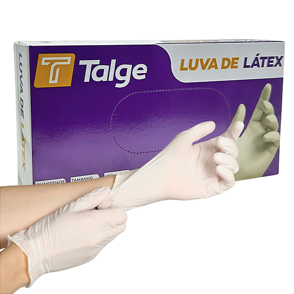 Luva de Látex com Pó - Caixa com 100 Unidades - Talge