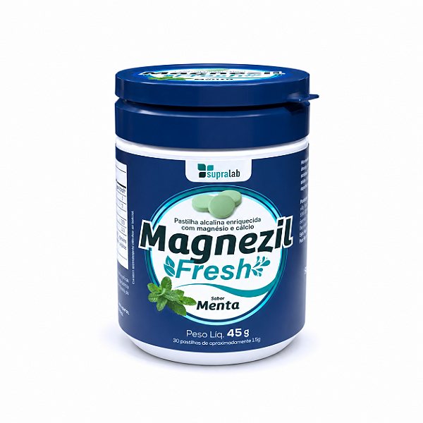 Magnezil Fresh Cálcio e Magnésio Sabor Menta 30 Pastilhas