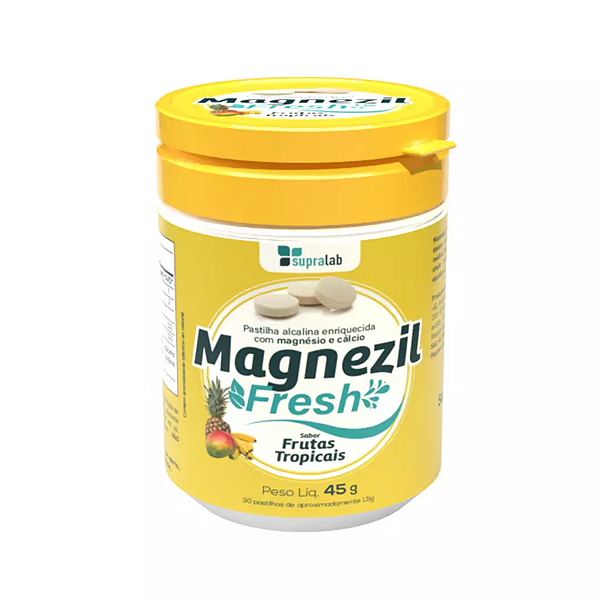 Magnezil Fresh Sabor Frutas Tropicais 30 Pastilhas – SupraErvas