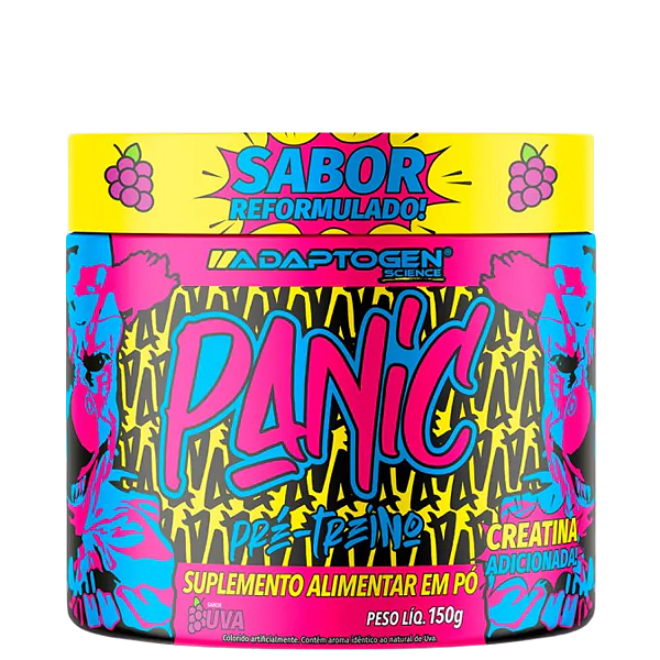 Pré-Treino Panic C/ Creatina Sabor Uva 150g - Adaptogen