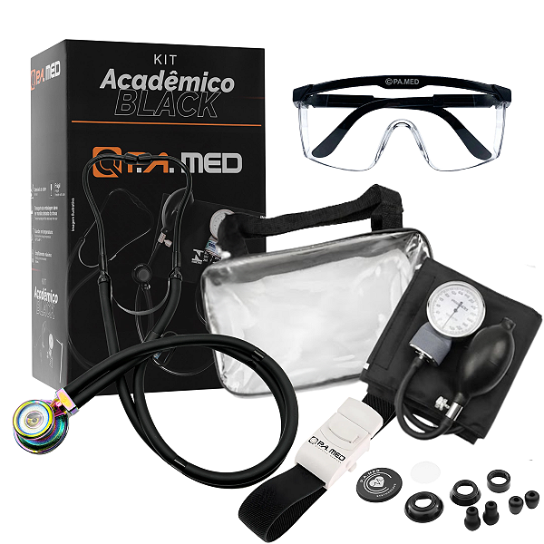 Kit Acadêmico Linha Black - Preto Rainbow - P.a Med