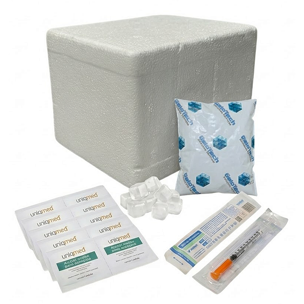 Kit Insulina - 10 Seringas Venper + Gelo + Isopor + Álcool Swab