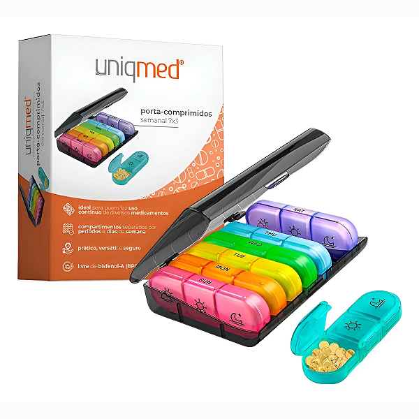 Porta Comprimidos Semanal 7x3 – Uniqmed