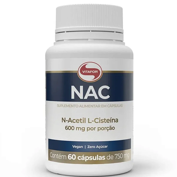 NAC Acetilcisteína 750 mg 60 Cápsulas – Vitafor