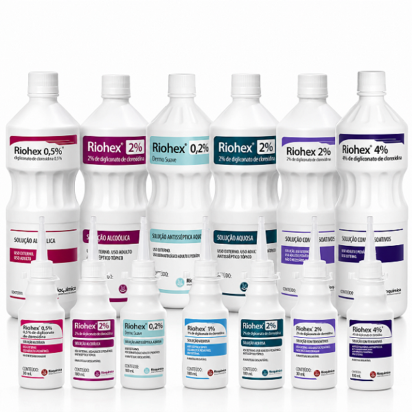 Clorexidina Riohex Rioquímica Antisséptico Aquosa Alcoólica Degermante