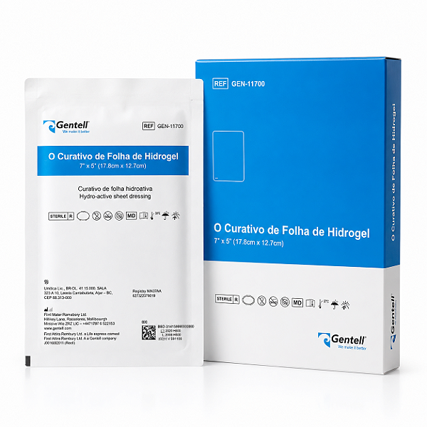 Curativo Hidrogel em Placa Gentell Diversos Tamanhos e Kits para Feridas