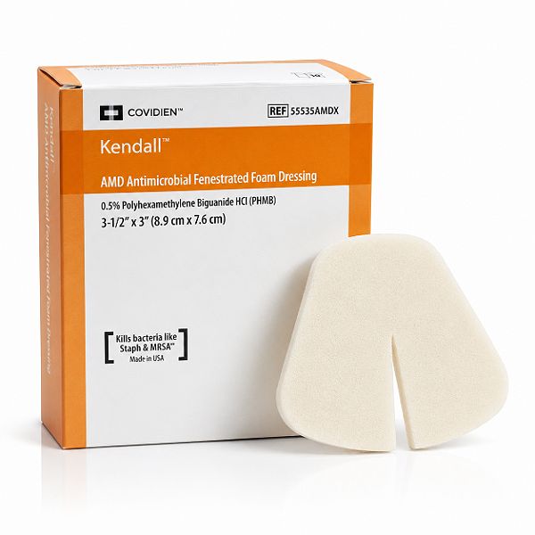 Curativo Kendall Espuma Antimicrobiana PHMB Fenestrado Covidien Vários Tamanhos