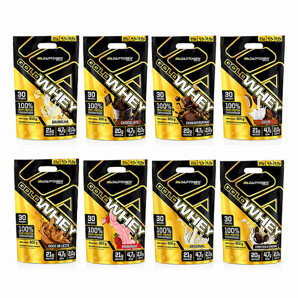 Gold Whey Adaptogen 900g Vários Sabores Whey Protein Concentrado