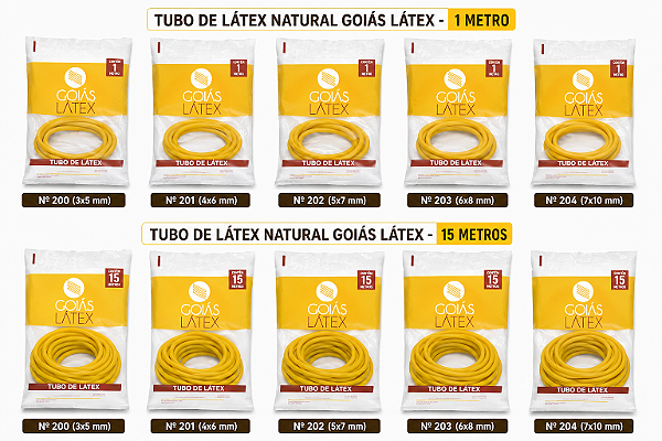 Tubo de Látex Natural Goiás Látex 1 e 10 Metros