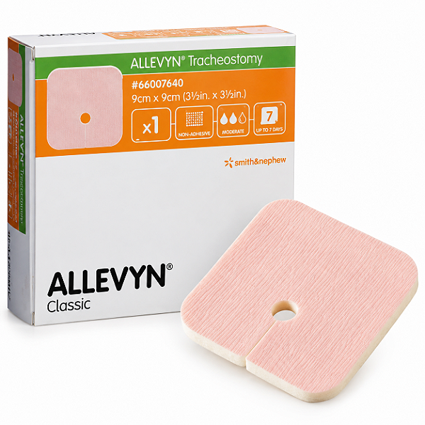 Curativo de Espuma ALLEVYN Traqueostomia Não Adesivo Fenestrado Smith & Nephew