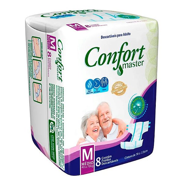 Fralda Geriátrica Confort Master (8UN) - Tamanho M