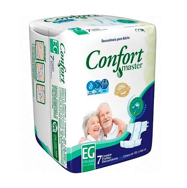 Fralda Geriátrica Confort Master (7UN) - Tamanho EG