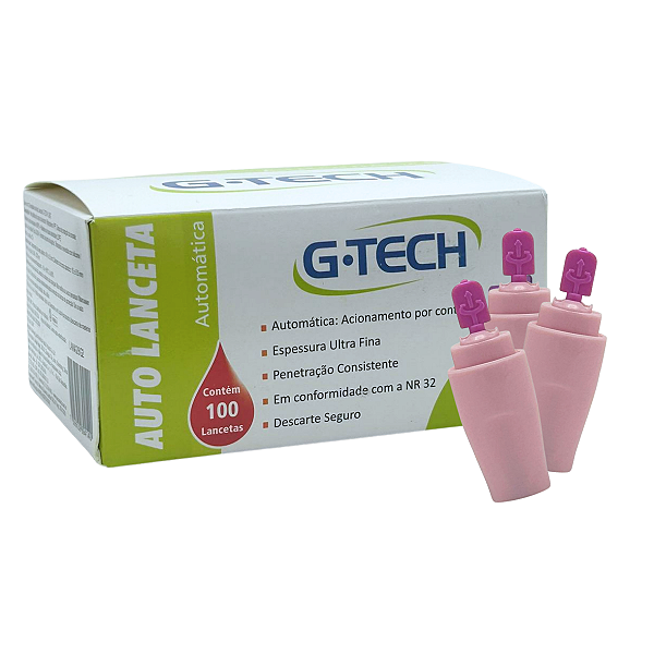 Lanceta Automática 28g - Caixa com 100 Unidades - G-tech
