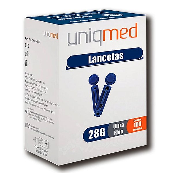 Lanceta para Lancetador 28g (100un) - Uniqmed