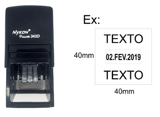 NYKON 343 Datador Preto 43 X 43 mm (SEM PERSONALIZAÇÃO)