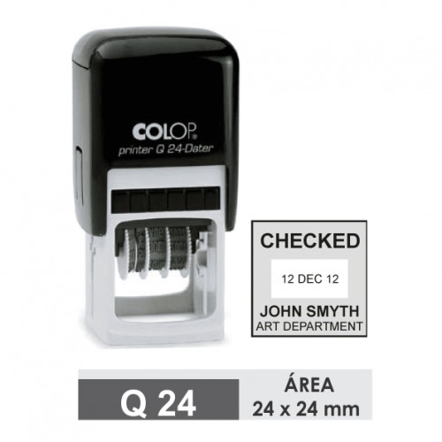 COLOP Q24 DATADOR QUADRADO PRETO 24 x 24 mm (SEM PERSONALIZAÇÃO)