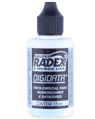 TINTA NUMEROS METALICOS RADEX PRETO 15 ML mm (SEM PERSONALIZAÇÃO)