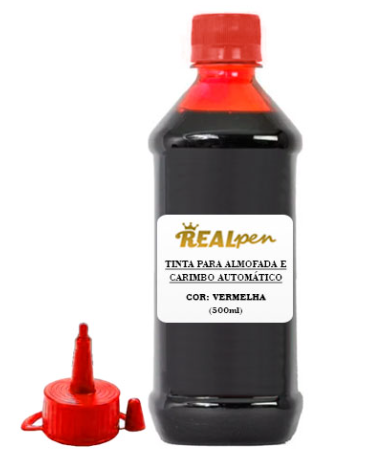 TINTA PARA ALMOFADA REAL PEN AZUL / PRETO / VERMELHO 500 ML