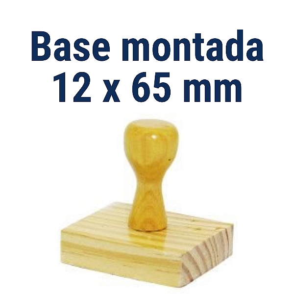 CARIMBO DE MADEIRA 12 X 65 MM MONTADO COM CABO  mm (SEM PERSONALIZAÇÃO) - kit com 10 unidades