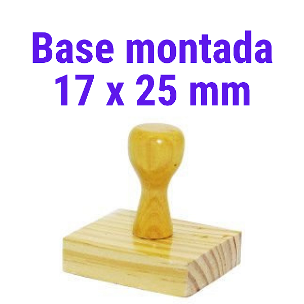 CARIMBO DE MADEIRA 17 X 25 MM MONTADO COM CABO  (SEM PERSONALIZAÇÃO) - KIT COM 10 UNIDADES