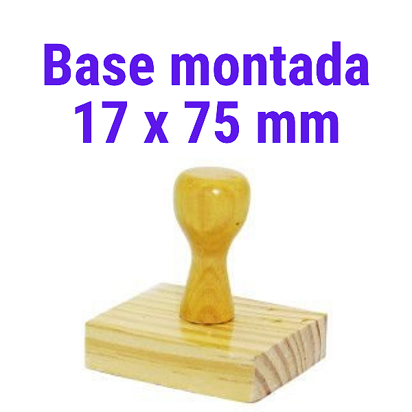 CARIMBO DE MADEIRA 17 X 75 MM MONTADO COM CABO (SEM PERSONALIZAÇÃO) - KIT COM 10 UNIDADES