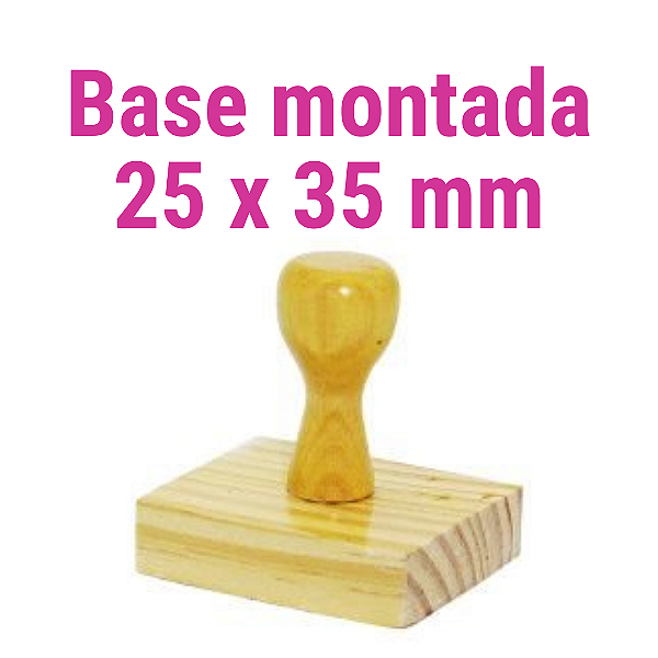 CARIMBO DE MADEIRA 25 X 35 MM MONTADO COM CABO (SEM PERSONALIZAÇÃO) - Kit com 10 unidades