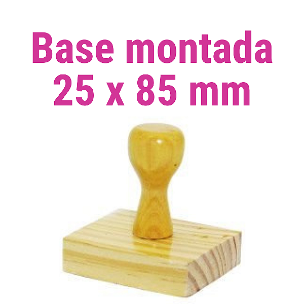 CARIMBO DE MADEIRA 25 X 85 MM MONTADO COM CABO  (SEM PERSONALIZAÇÃO) - Kit com 10 unidades