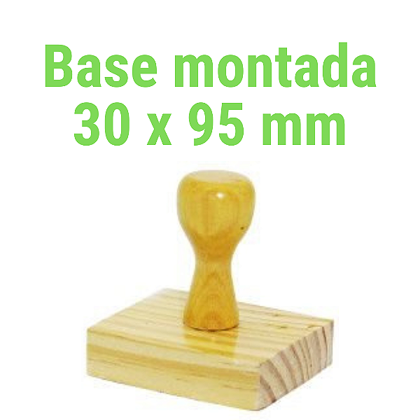 CARIMBO DE MADEIRA 30 X 95 MM MONTADO COM CABO   (SEM PERSONALIZAÇÃO) - Kit com 10 unidades