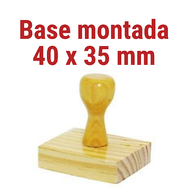 CARIMBO DE MADEIRA 40 X 35 MM MONTADO COM CABO (SEM PERSONALIZAÇÃO) - KIT COM 10 UNIDADES