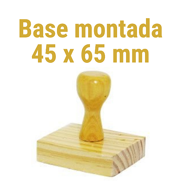 CARIMBO DE MADEIRA 45 X 65 MM MONTADO COM CABO  (SEM PERSONALIZAÇÃO) - KIT COM 10 UNIDADES
