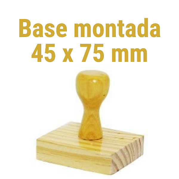 CARIMBO DE MADEIRA 45 X 75 MM MONTADO COM CABO (SEM PERSONALIZAÇÃO) - KIT COM 10 UNIDADES