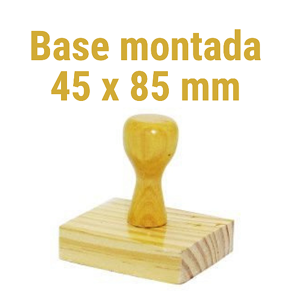 CARIMBO DE MADEIRA 45 X 85 MM MONTADO COM CABO  (SEM PERSONALIZAÇÃO) - KIT COM 10 UNIDADES