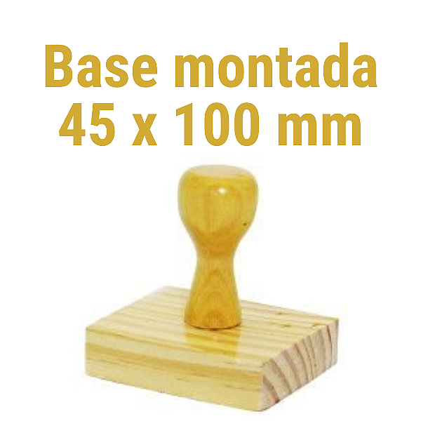 CARIMBO DE MADEIRA 45 X 100 MM MONTADO COM CABO (SEM PERSONALIZAÇÃO) - KIT COM 10 UNIDADES