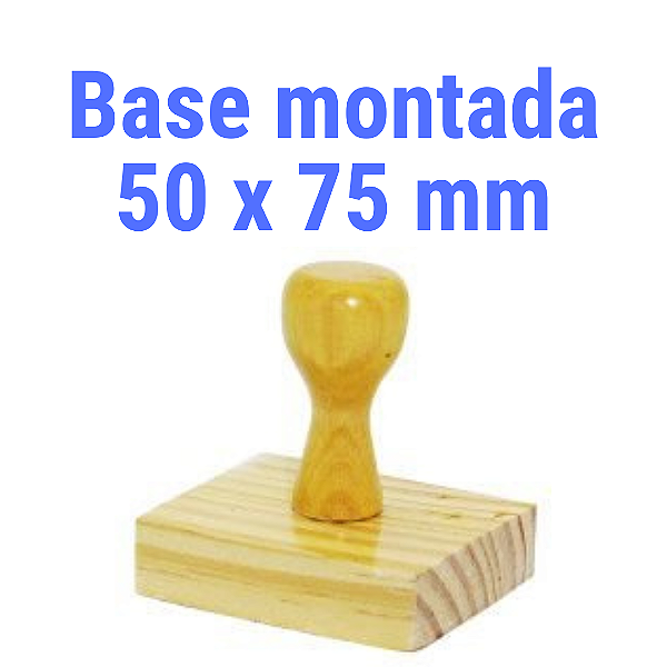 CARIMBO DE MADEIRA 50 X 75 MM MONTADO COM CABO (SEM PERSONALIZAÇÃO) - KIT COM 10 UNIDADES