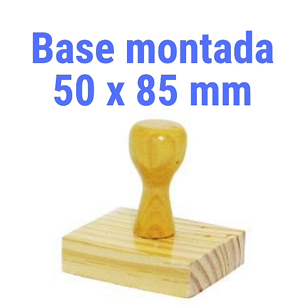 CARIMBO DE MADEIRA 50 X 85 MM MONTADO COM CABO (SEM PERSONALIZAÇÃO) - KIT COM 10 UNIDADES