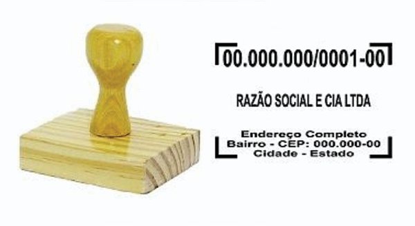 CARIMBO DE MADEIRA  - CNPJ - 40x60 mm | PERSONALIZADO