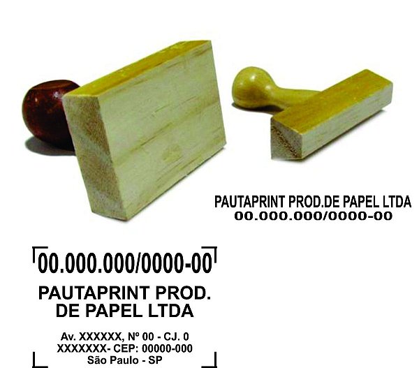 KIT ASSINATURA + CNPJ - CARIMBO DE MADEIRA ASSINATURA + CNPJ - PERSONALIZADO