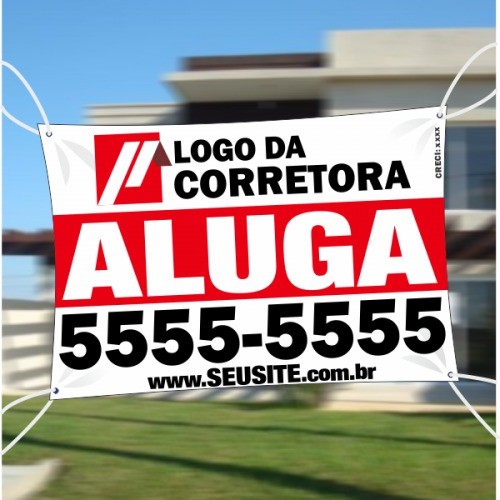 Placa imobiliária em Lona 30x40 - 50 unidades