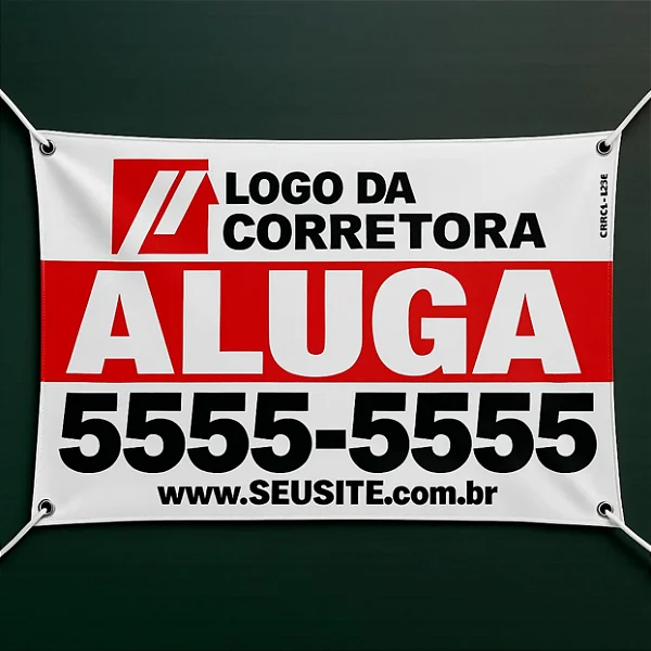 Placa imobiliária em Lona com ilhós 60x40 -100 unidades