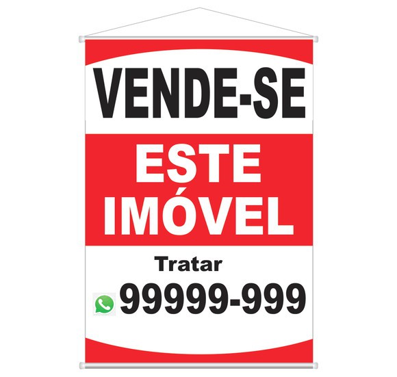 Banner de imobiliária vareta e corda 60x40 -50 unidades